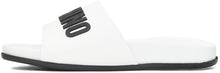 Moschino White Leather Logo Sandals