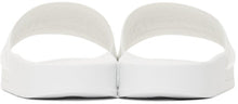 Moschino White Logo Pool Slides