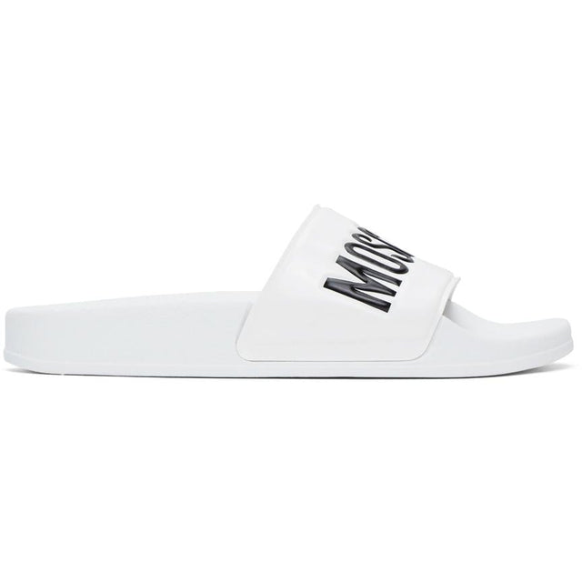 Moschino White Logo Slides - Diapositives de logo blanc Moschino - 모스키노 화이트 로고 슬라이드
