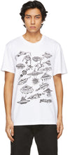 Moschino White Spaceship T-Shirt - T-shirt de vaisseau spatial blanc Moschino - Moschino 흰색 우주선 티셔츠
