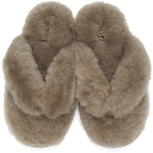 Mou SSENSE Exclusive Taupe Sheepskin Zori Flip Flop Sandals