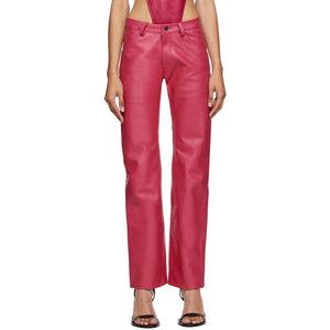 Mowalola Pink Leather Suit Trousers
