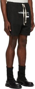 Mr. Saturday Black Linen Graphic Shorts