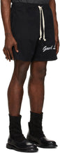 Mr. Saturday Black Twill 'Good Luck' Shorts