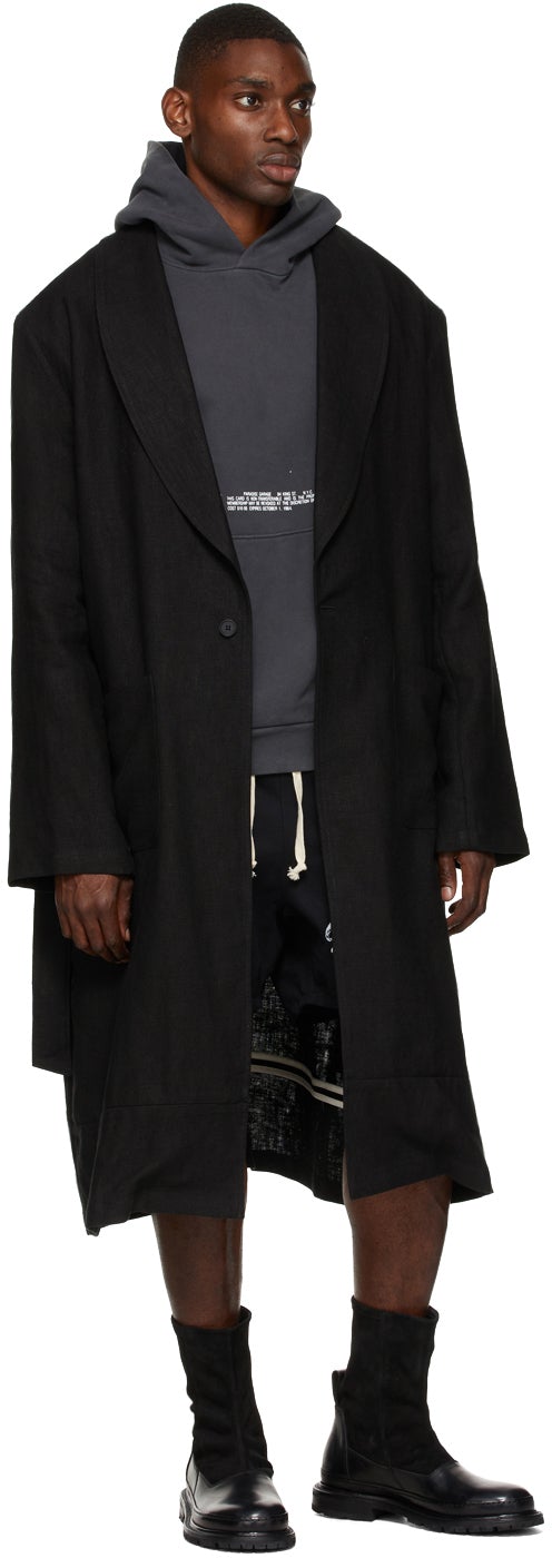 Mr. Saturday Black Twill 'Good Luck' Shorts