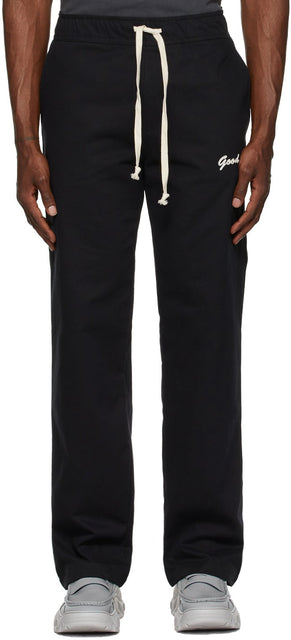 Mr. Saturday Black Twill 'Good Luck' Trousers - M. Samedi Samedi Black Twill 'Bonne chance' pantalon - 토요일 블랙 능직 '행운'바지