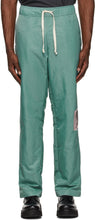Mr. Saturday Green Flight Satin Lounge Pants - M. Samedi Samedi Vol Satin Salon Pants - 토요일 녹색 비행 새틴 라운지 바지