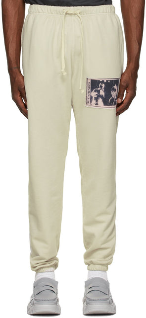 Mr. Saturday Off-White Patchwork Lounge Pants - Pantalon de salon patchwork de samedi hors blanc - 토요일 미스터 오프 화이트 패치 워크 라운지 바지