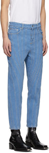 Mugler SSENSE Exclusive Blue Low Spiral Jeans