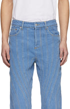 Mugler SSENSE Exclusive Blue Low Spiral Jeans