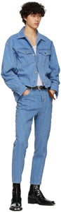 Mugler SSENSE Exclusive Blue Low Spiral Jeans