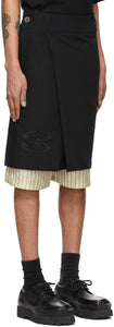 NAMESAKE Black Wool Milk Layered Skort