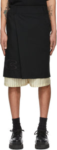 NAMESAKE Black Wool Milk Layered Skort - Noms de la laine noire Laine Skort Skort - 흑인 양모 우유를 계층화 한 스파트