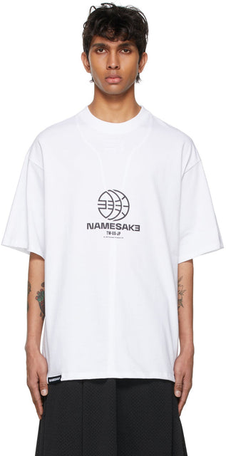 NAMESAKE White Oversized Sava Team T-Shirt - T-shirt T-shirt Tee-shirt Sava White Sava White Sava - 이름을 딴 흰색 특대 사바 팀 티셔츠