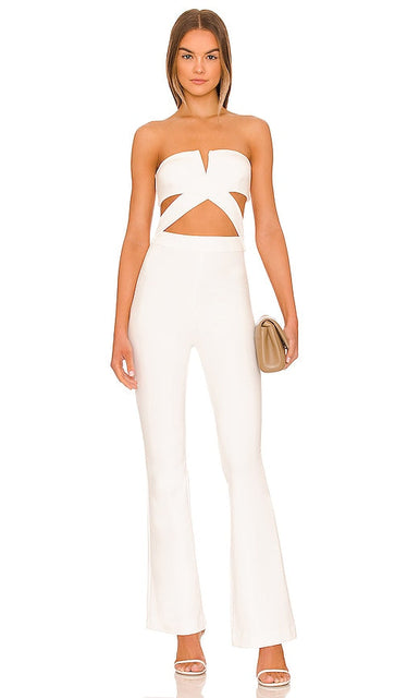 NBD Kieran Jumpsuit in White NBD KIERAN JUMPS CARKING EN BLANC NBD Kieran连身裤穿着白色