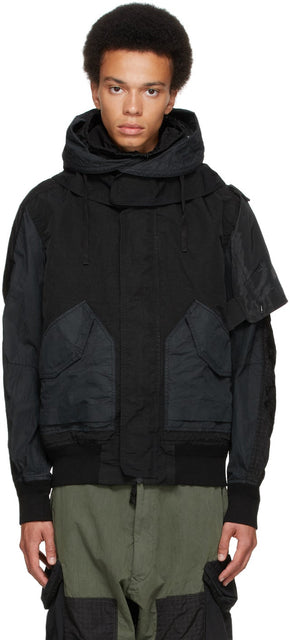 NEMENÂ® Black Military Bomber Jacket - Veste bombardière militaire noire nemen® - Nemen ® 흑인 군사 폭격기 재킷