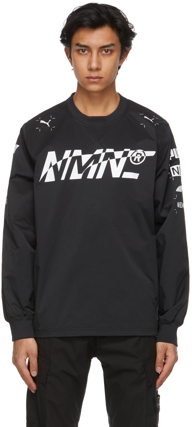 NEMENÂ® Black Puma Edition Tech Crewneck Sweatshirt - Sweat-shirt Créwneck Tech Nemen® Black Puma Edition - Nemen® ® 블랙 푸마 에디션 테크 Crewneck 스웨터