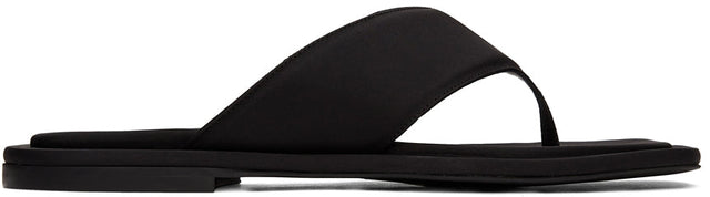 NEOUS Black Nylon Lanke Flat Sandals - Sandales plates nylon nylon noires noires - Neous Black Nylon Lanke 플랫 샌들