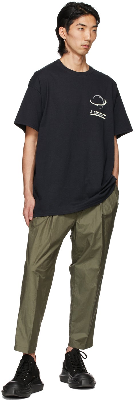 N.Hoolywood Black Test Product Exchange Service 'USSC' T-Shirt