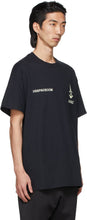 N.Hoolywood Black Test Product Exchange Service 'Usspacecom' T-Shirt