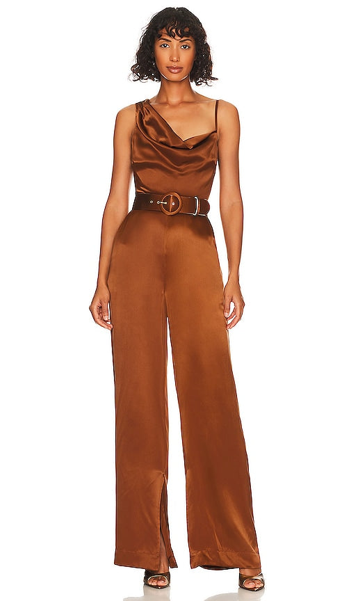 NICHOLAS Vera Cowl Neck Jumpsuit in Brown Nicholas Vera Cowl Neck Suit en marron 尼古拉斯·维拉（Nicholas Vera）