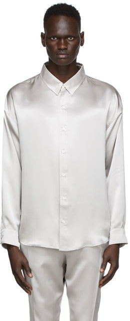 Nahmias Silver Silk Midnight Shirt - Nahmias Silver Silk Midnight Shirt - Nahmias 실크 자정 셔츠