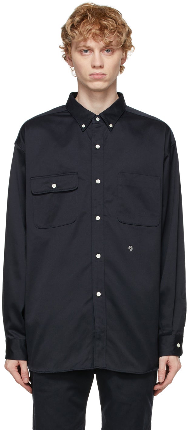 Nanamica Navy Chino Wind Shirt - Chemise de vent Nanamica Navy Chino Chino - 나노미카 해군 치노 바람 셔츠