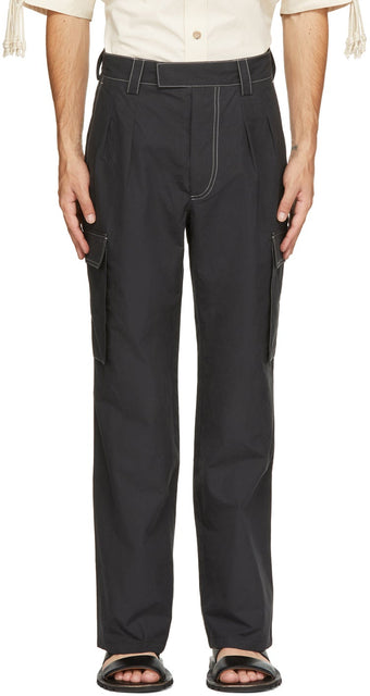 Nanushka Black Poplin Nolan Cargo Pants - Pantalon de cargaison nolan nolan nanushka noir - Nanushka Black Poplin Nolan화물 바지