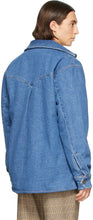 Nanushka Blue Denim Sherpa 90's Wash Jacket