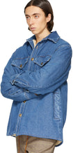 Nanushka Blue Denim Sherpa 90's Wash Jacket