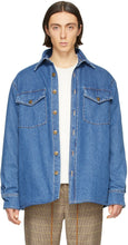 Nanushka Blue Denim Sherpa 90's Wash Jacket - Veste de lavage de Nanushka Blue Denim Sherpa 90 - Nanushka Blue Denim Sherpa 90의 세척 재킷