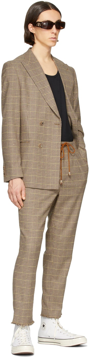 Nanushka Brown Wool Malvin Double-Breasted Blazer