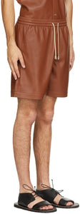 Nanushka Burgundy Vegan Leather Doxxi Shorts