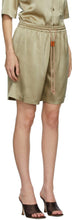 Nanushka Khaki Satin Doxxi Shorts