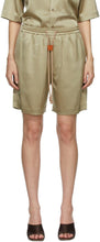 Nanushka Khaki Satin Doxxi Shorts - Nanushka Khaki Satin Doxxi Shorts - Nanushka Khaki 새틴 Doxxi 반바지