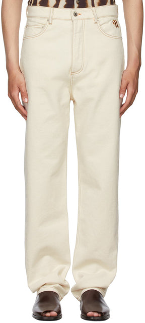 Nanushka Off-White Gannon Jeans - Jeans de gannon blanc nanushka - Nanushka Off-White Gannon Jeans.