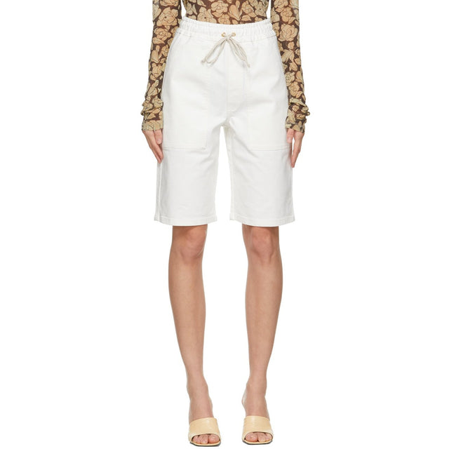 Nanushka White Denim Hadi Shorts - Nanushka Blanc Denim Hadi Short - Nanushka White Denim Hadi Shorts.