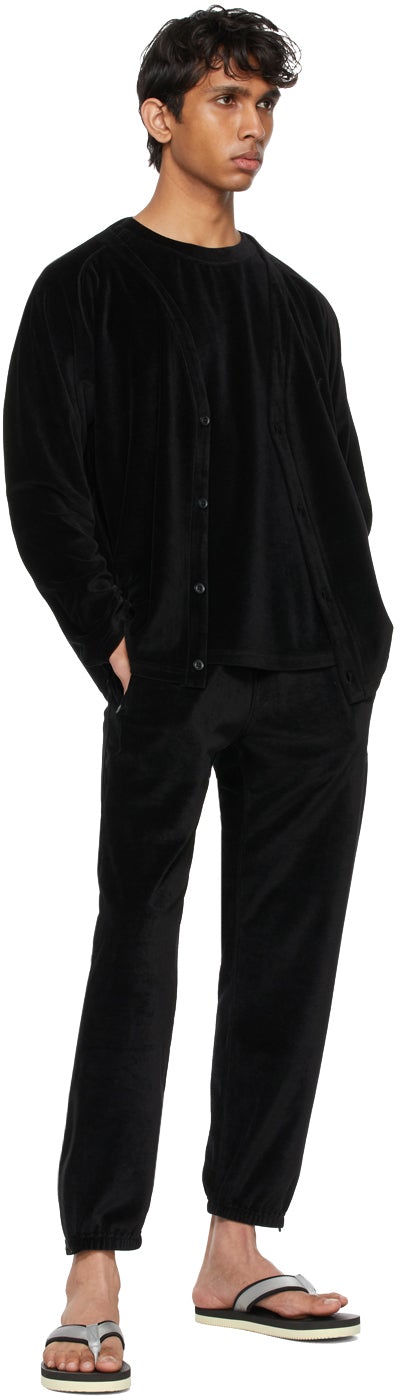 Needles Black Velour Zipped Lounge Pants