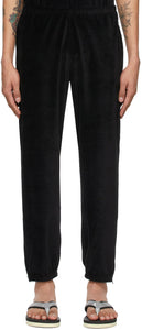 Needles Black Velour Zipped Lounge Pants - Pantalon de salon zippé à aiguilles en velours noir - 바늘 블랙 벨벳 지퍼 라운지 바지