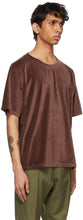 Needles Brown Velour Neck T-Shirt