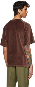 Needles Brown Velour Neck T-Shirt