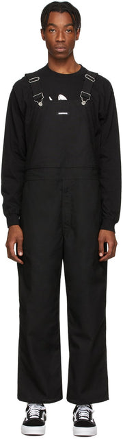 Neighborhood Black Canvas Booker Overalls - Boîtier de toile noire de quartier - 이웃 블랙 캔버스 오버 바지