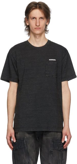 Neighborhood Black ID Logo Pocket T-Shirt - T-shirt de poche de logo ID noir de quartier - 이웃 블랙 ID 로고 포켓 티셔츠