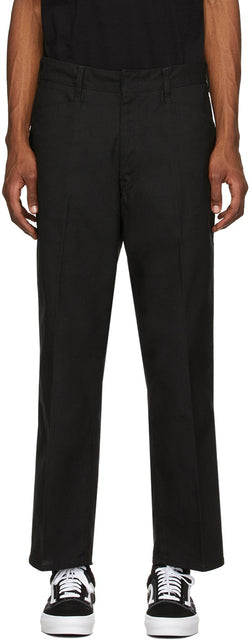 Neighborhood Black Wide Work Trousers - Pantalon de travail noir noir de quartier - 이웃 블랙 넓은 작업 바지