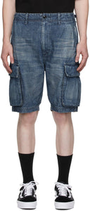 Neighborhood Indigo Washed Shorts - Short lavé Indigo de quartier - 이웃 인디고는 단락을 씻었습니다