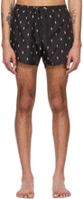 Neil Barrett Black Allover Thunderbolt Swim Shorts - NEIL BARRETT Noir Aller des shorts de bain Thunderbolt - Neil Barrett Black Allover Thunderbolt 수영 반바지