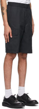 Neil Barrett Black Dropped Crotch Tapered Cargo Shorts