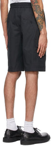 Neil Barrett Black Dropped Crotch Tapered Cargo Shorts