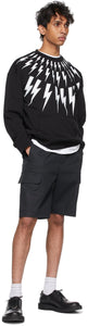 Neil Barrett Black Dropped Crotch Tapered Cargo Shorts