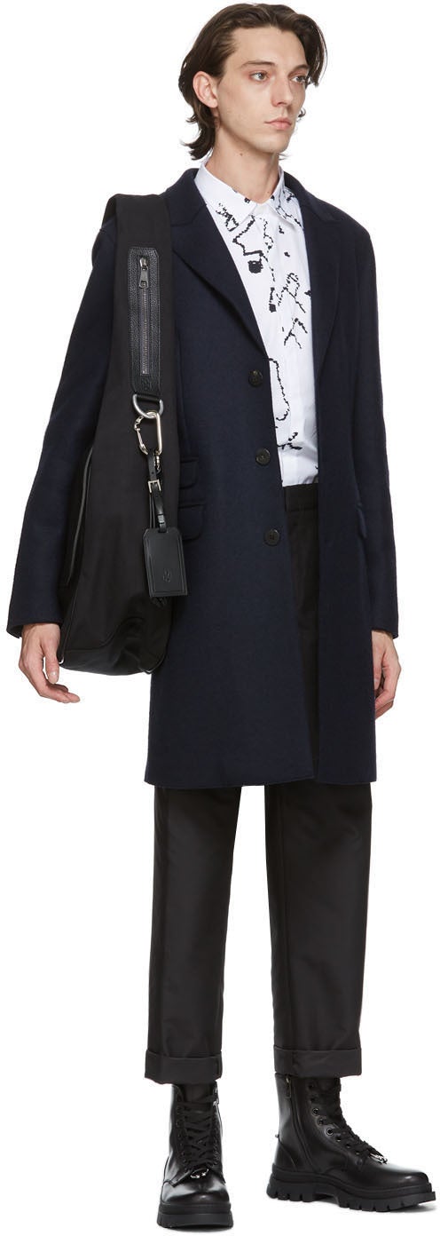 Neil Barrett Black One-Pleat Loose Trousers